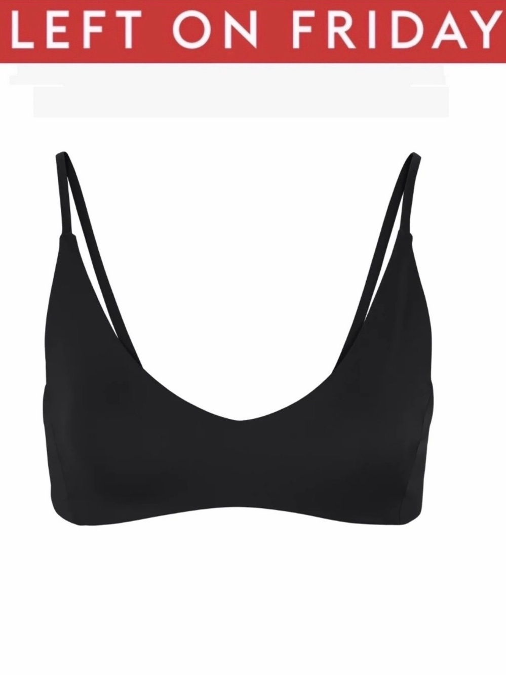 Left On Friday Sunday Top V FRONT Black Jet NWT $110